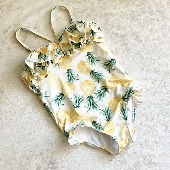 Janie and Jack Other - Janie and Jack Girls 6 Swimsuit Pineapple Print Ruffle One Piece Yellow Green